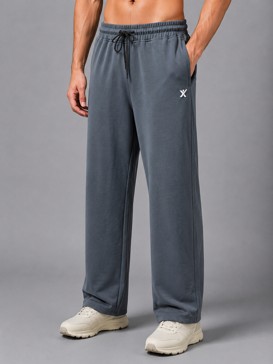 Men’s Straight Fit Baggy Sports Trackpant TRACK430(DARK GREY) | Cotflex Dobby Fabric | Gym, Running & Casual Wear Active Bottoms