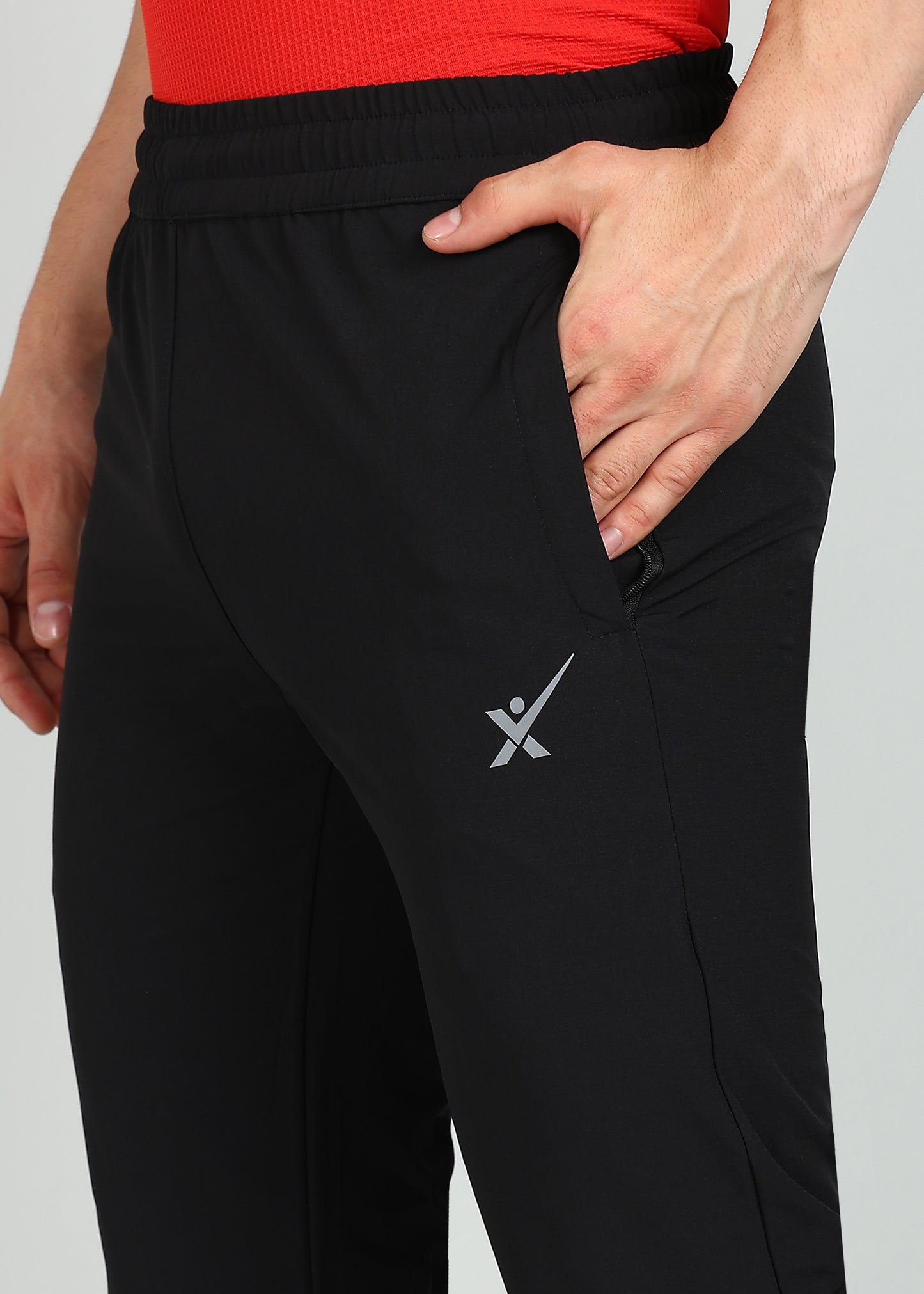 Men’s Solid Relax Fit Trackpants with Premium Terry - TRACK394-BLACK