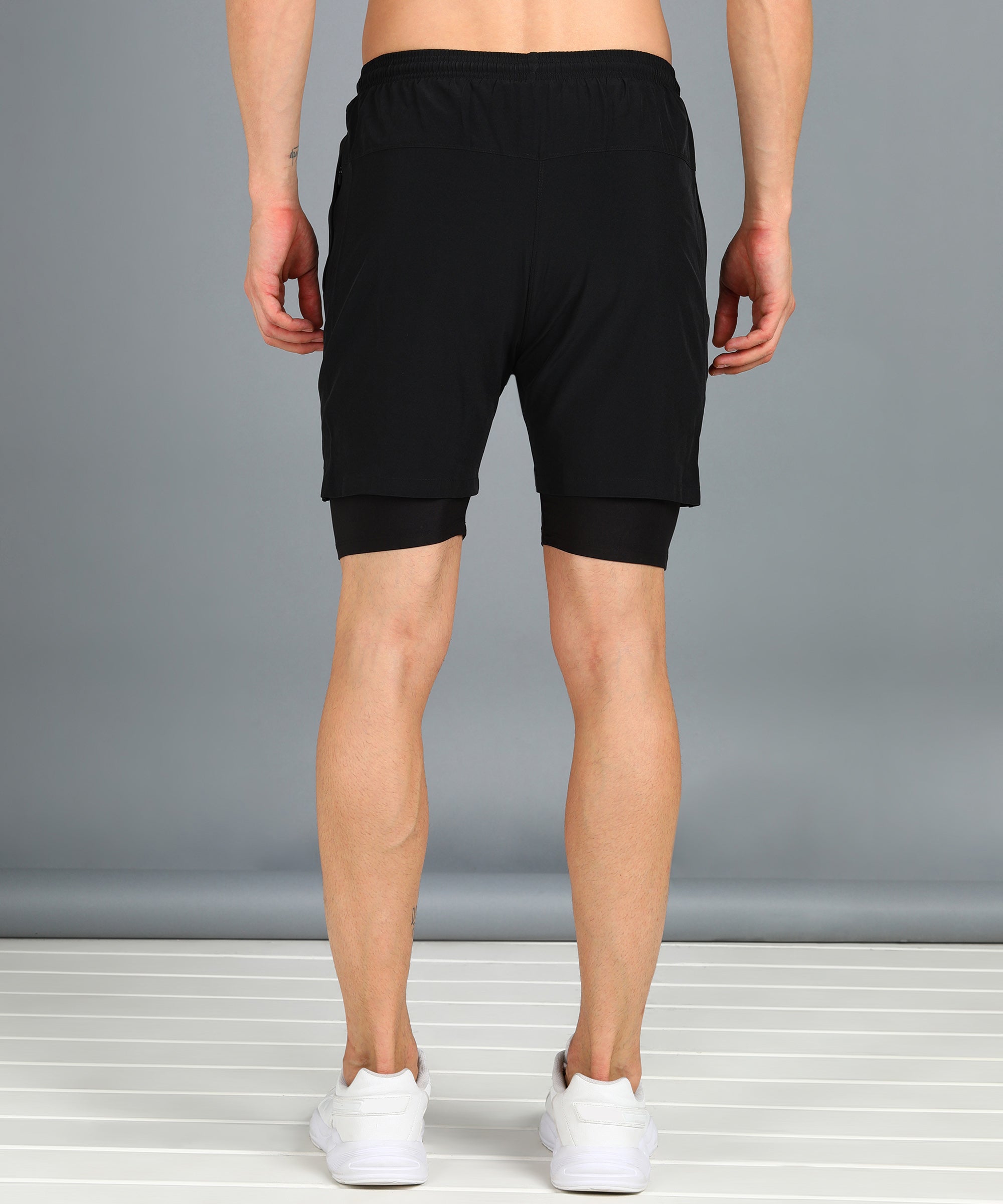 BLACK TIGHTY NS LYCRA PLAIN SHORT MEN (SHORT142)