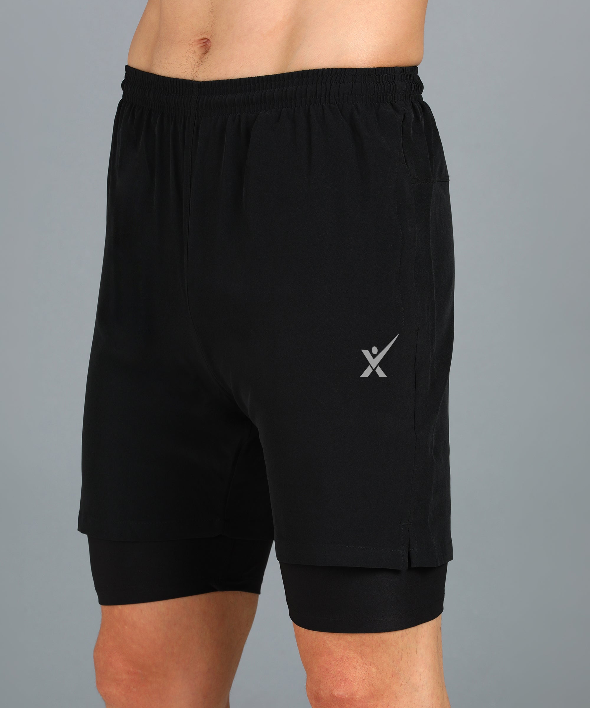 BLACK TIGHTY NS LYCRA PLAIN SHORT MEN (SHORT142)