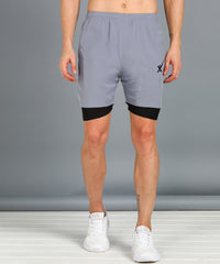 LIGHT GREY TIGHTY NS LYCRA PLAIN SHORT MEN (SHORT144)