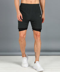 DARK GREY TIGHTY NS LYCRA PLAIN SHORT MEN (SHORT145)