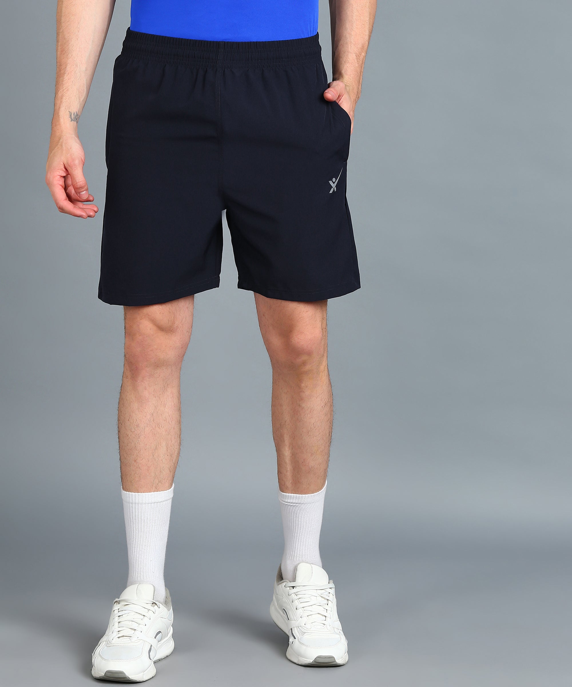 NAVY BLUE NS LYCRA PLAIN SHORT MEN (SHORT79)