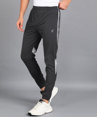 DARK GREY COLOR BLOCK NS LYCRA TRACK PANT FOR MEN (TRACK100)