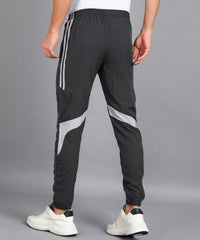 DARK GREY COLOR BLOCK NS LYCRA TRACK PANT FOR MEN (TRACK100)