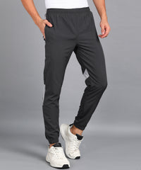 DARK GREY COLOR BLOCK NS LYCRA TRACK PANT FOR MEN (TRACK100)