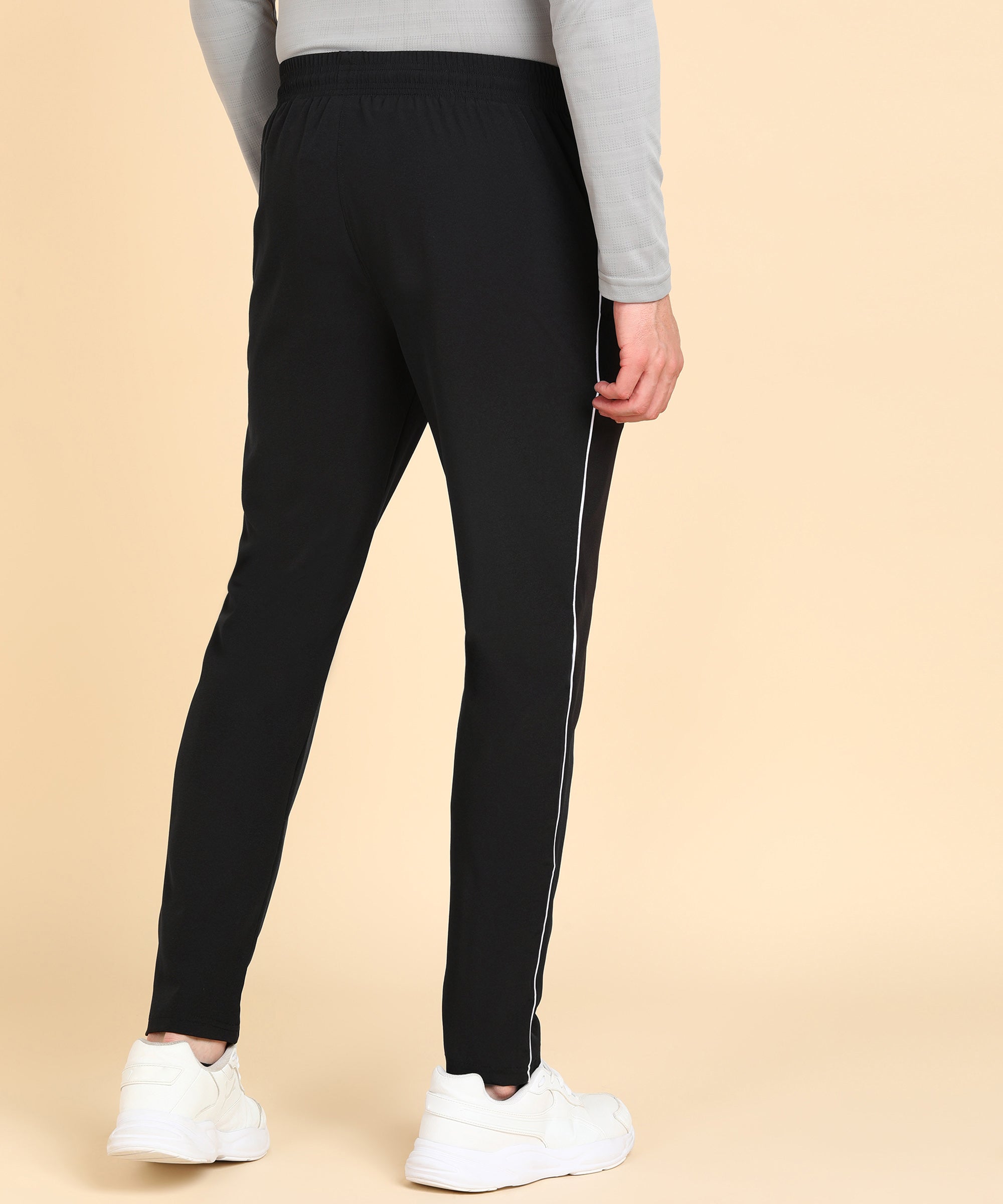 BLACK SOLID NS LYCRA TRACK PANT FOR MEN (TRACK106)