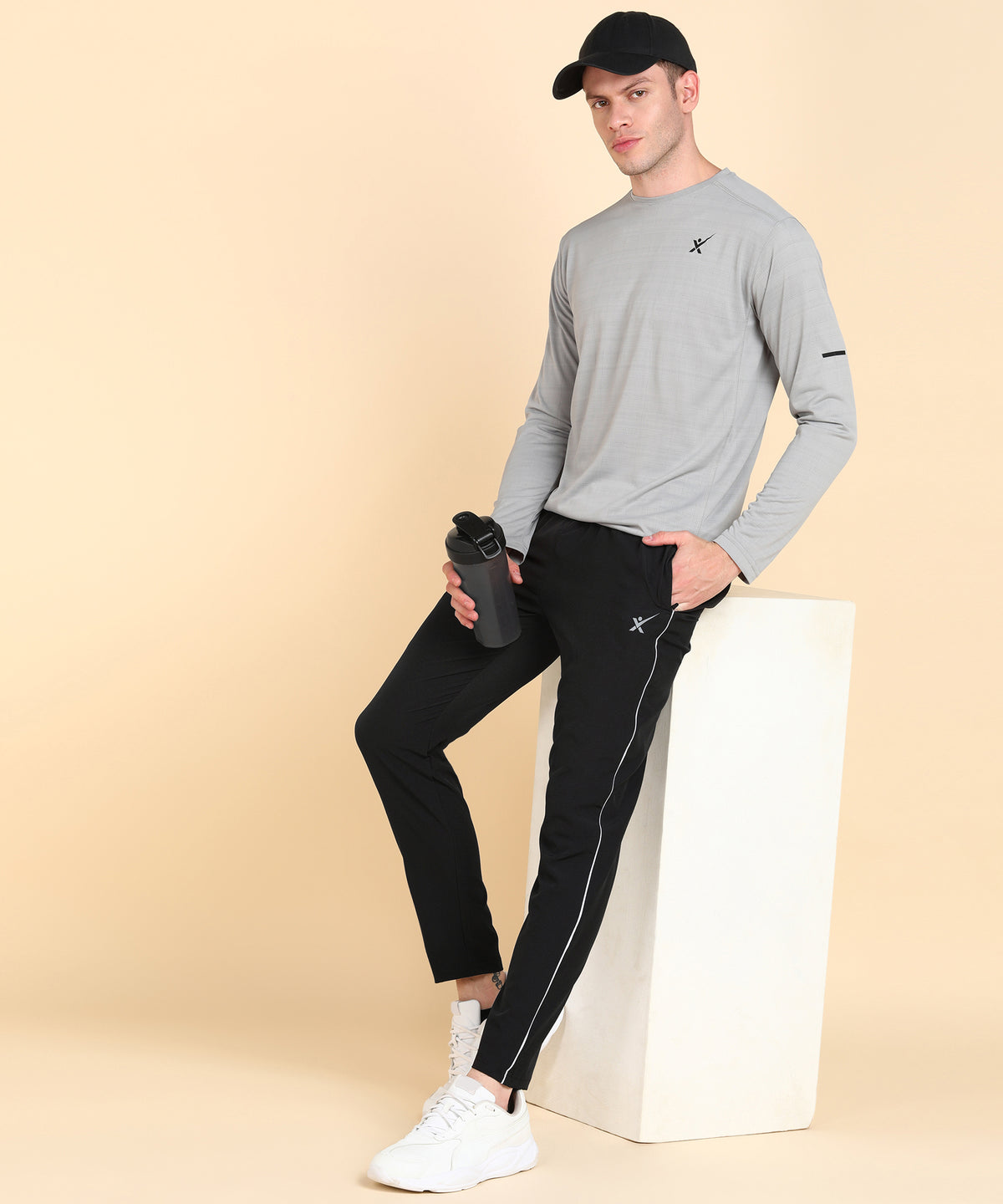 BLACK SOLID NS LYCRA TRACK PANT FOR MEN (TRACK106)