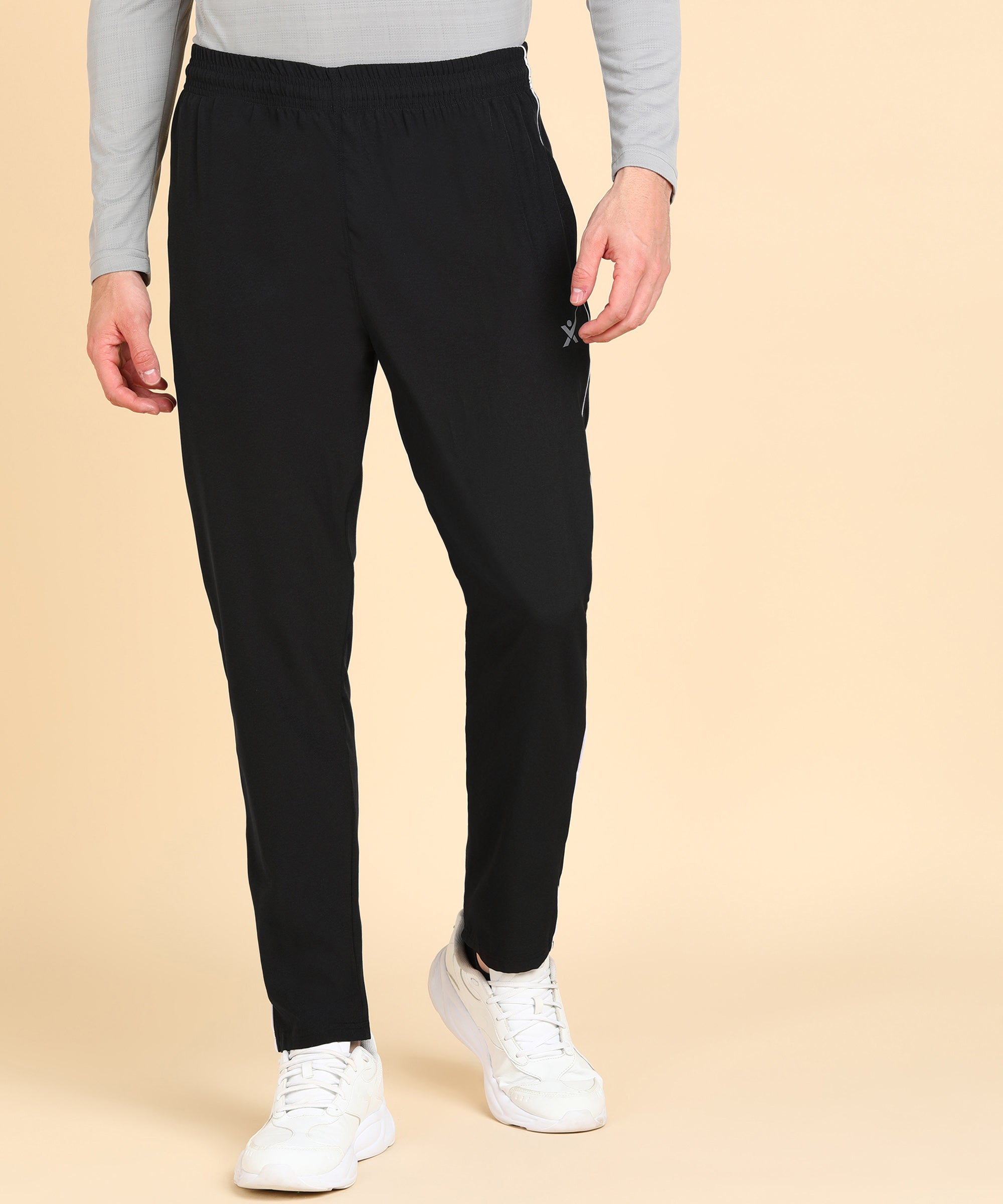 BLACK SOLID NS LYCRA TRACK PANT FOR MEN (TRACK106)