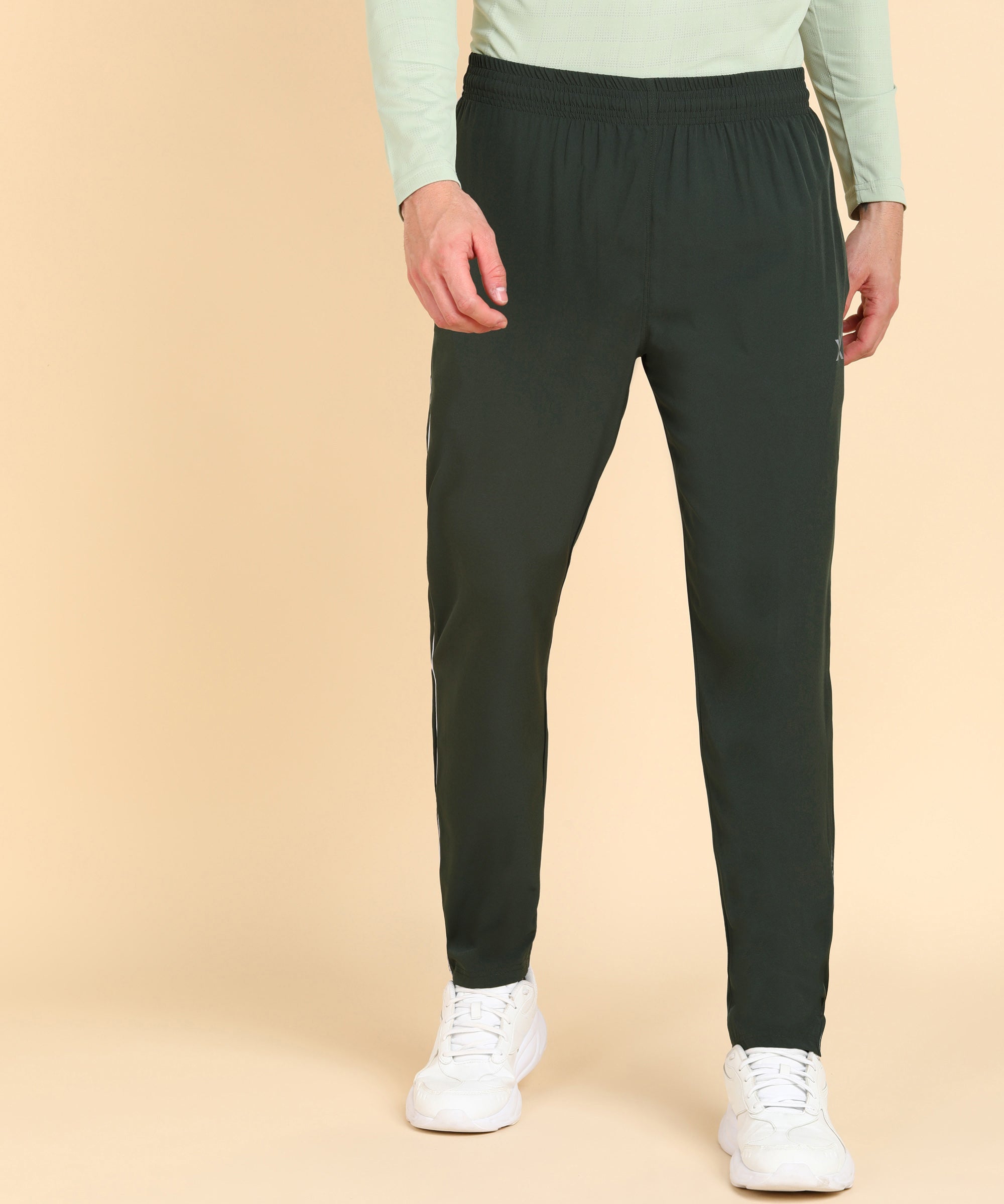 OLIVE SOLID NS LYCRA TRACK PANT FOR MEN (TRACK110)