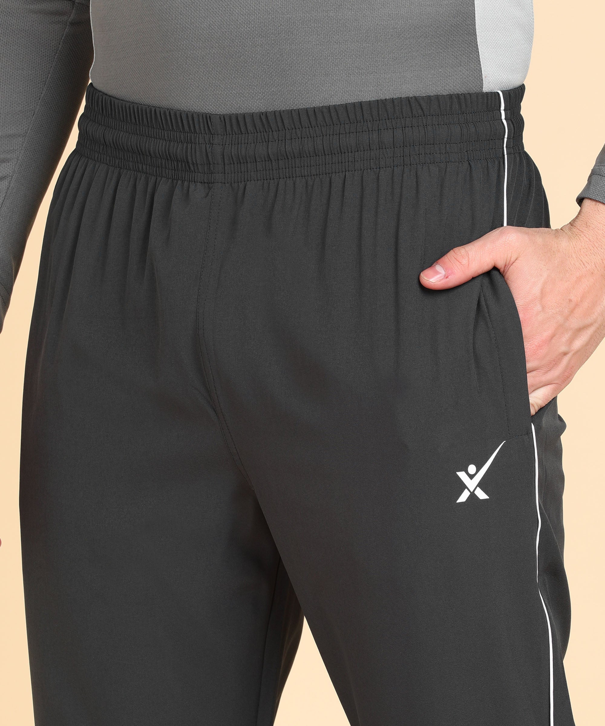 DARK GREY SOLID NS LYCRA TRACK PANT FOR MEN (TRACK111)