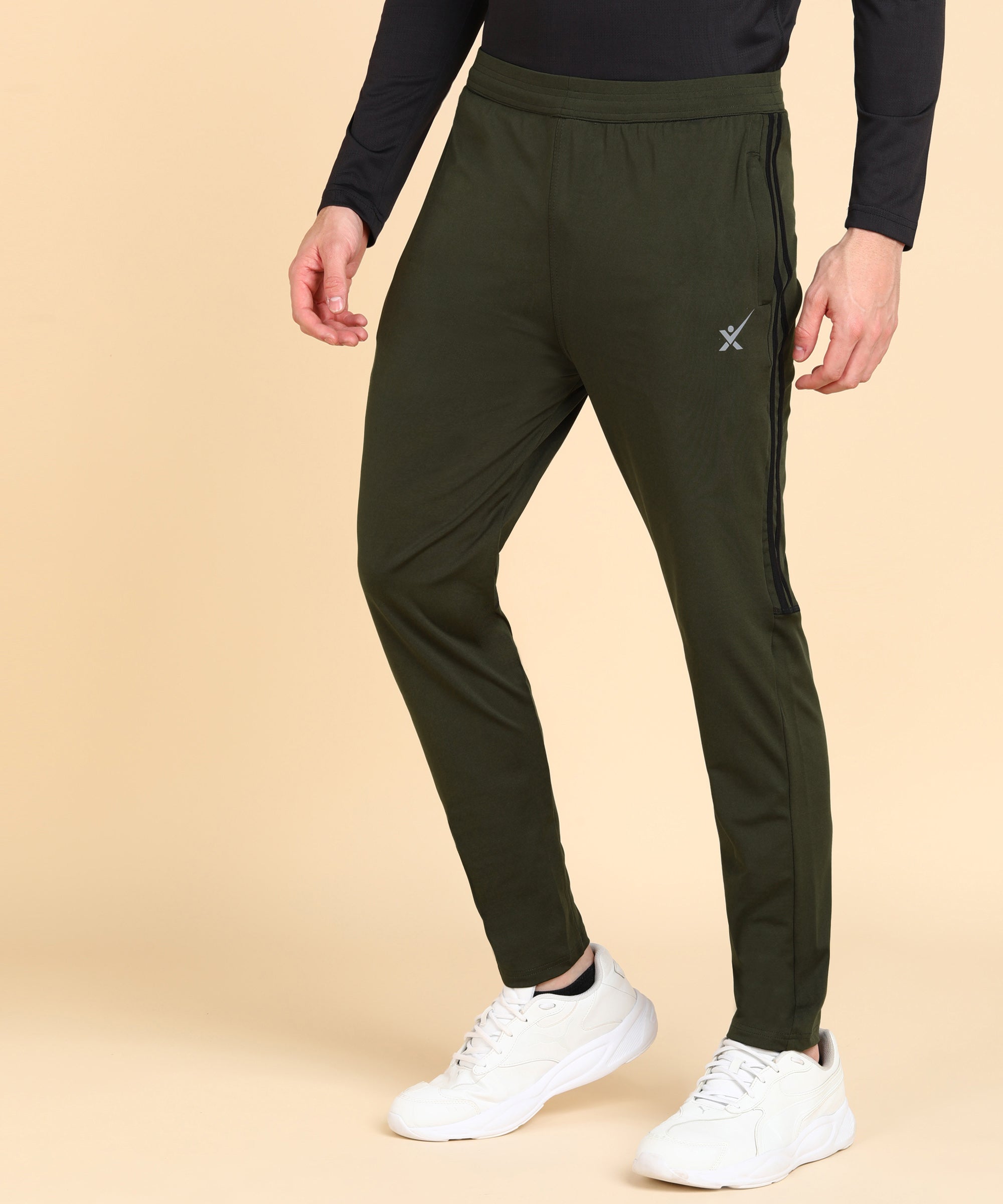 OLIVE SOLID 4 WAY LYCRA TRACK PANT FOR MEN (TRACK116)