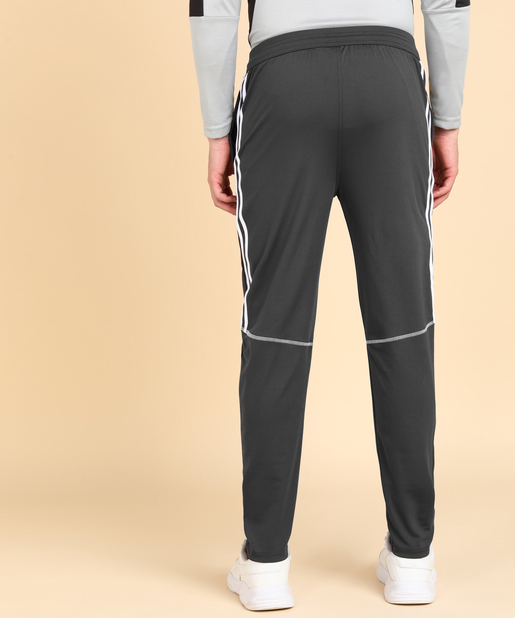 DARK GREY SOLID 4 WAY LYCRA TRACK PANT FOR MEN (TRACK117)