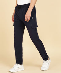 NAVY BLUE 4 POCKIT CARGO NS LYCRA TRACK PANT FOR MEN (TRACK129)