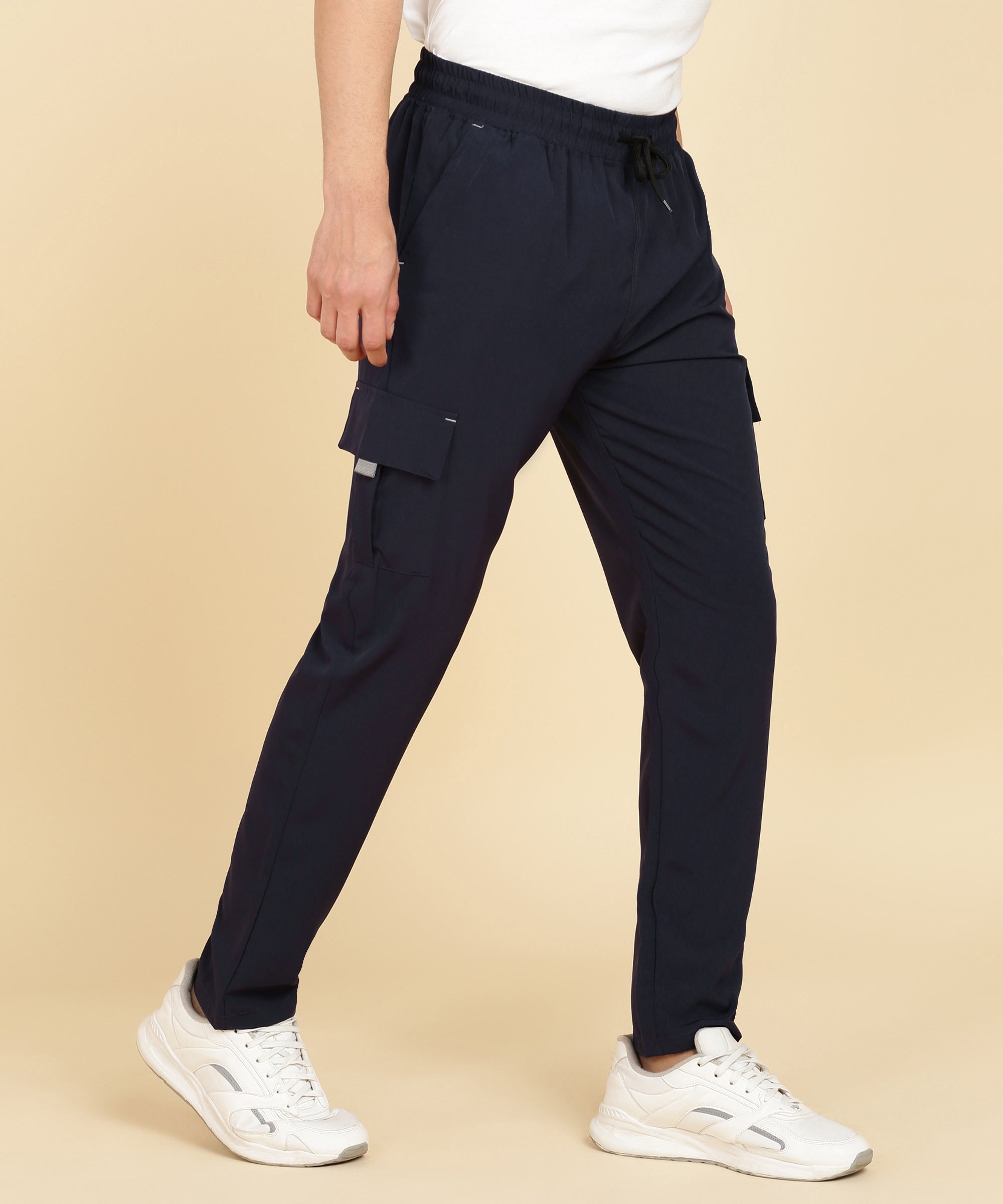 NAVY BLUE 4 POCKIT CARGO NS LYCRA TRACK PANT FOR MEN (TRACK129)