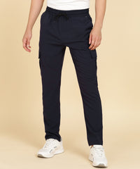 NAVY BLUE 4 POCKIT CARGO NS LYCRA TRACK PANT FOR MEN (TRACK129)