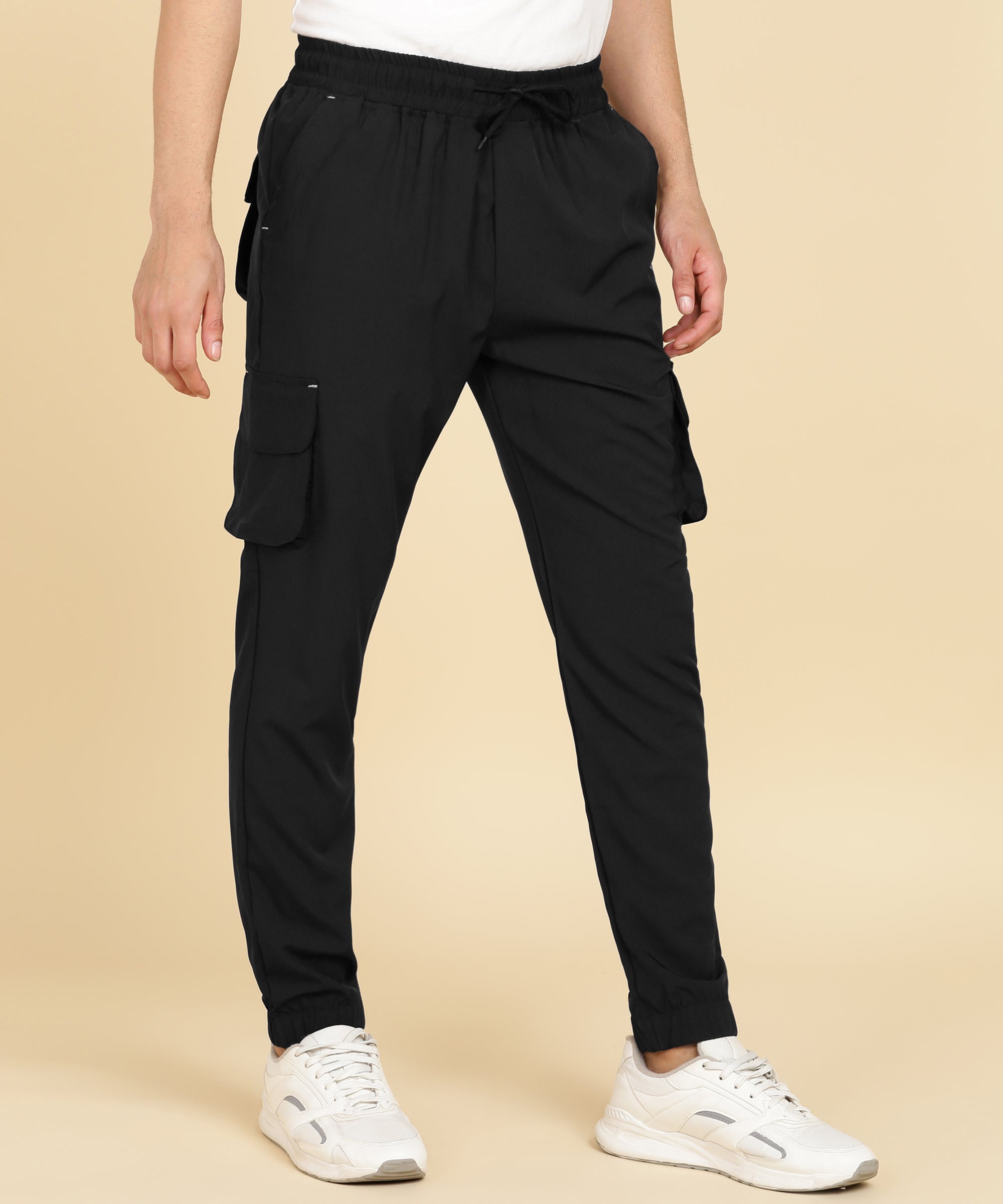 BLACK 6 POCKIT CARGO NS LYCRA TRACK PANT FOR MEN (TRACK132)