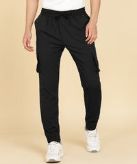 BLACK 6 POCKIT CARGO NS LYCRA TRACK PANT FOR MEN (TRACK132)