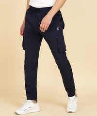 NAVY BLUE 6 POCKIT CARGO NS LYCRA TRACK PANT FOR MEN (TRACK133)