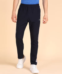 NAVY BLUE LIGHT GREY SIDE STRPIE  NS LYCRA TRACK PANT FOR MEN (TRACK161)