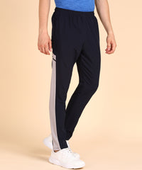 NAVY BLUE LIGHT GREY SIDE STRPIE  NS LYCRA TRACK PANT FOR MEN (TRACK161)