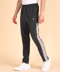 DARK GREY AND LIGHT GREY SIDE STRPIE  NS LYCRA TRACK PANT FOR MEN (TRACK162)