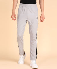 LIGHT GREY BLACK SIDE STRPIE  NS LYCRA TRACK PANT FOR MEN (TRACK163)