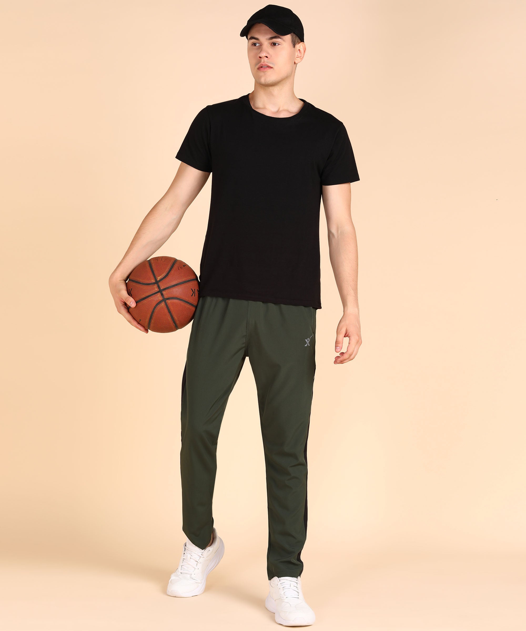 OLIVE BLACK SIDE STRPIE  NS LYCRA TRACK PANT FOR MEN (TRACK164)