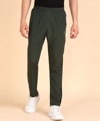 OLIVE BLACK SIDE STRPIE  NS LYCRA TRACK PANT FOR MEN (TRACK164)