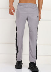 LIGHT GREY AND BLACK STRIPE SIDE PATTI TRACK PANT FOR MEN (TRACK359_L-GREY)