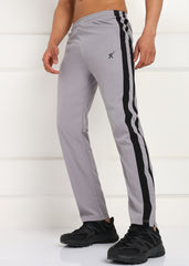 LIGHT GREY AND BLACK STRIPE SIDE PATTI TRACK PANT FOR MEN (TRACK359_L-GREY)