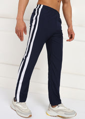 NAVY AND WHITE STRIPE SIDE PATTI TRACK PANT FOR MEN (TRACK359_NAVY)