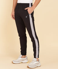 BLACK AND L-GREY SIDE PATTI TRACK PANT FOR MEN (TRACK63)