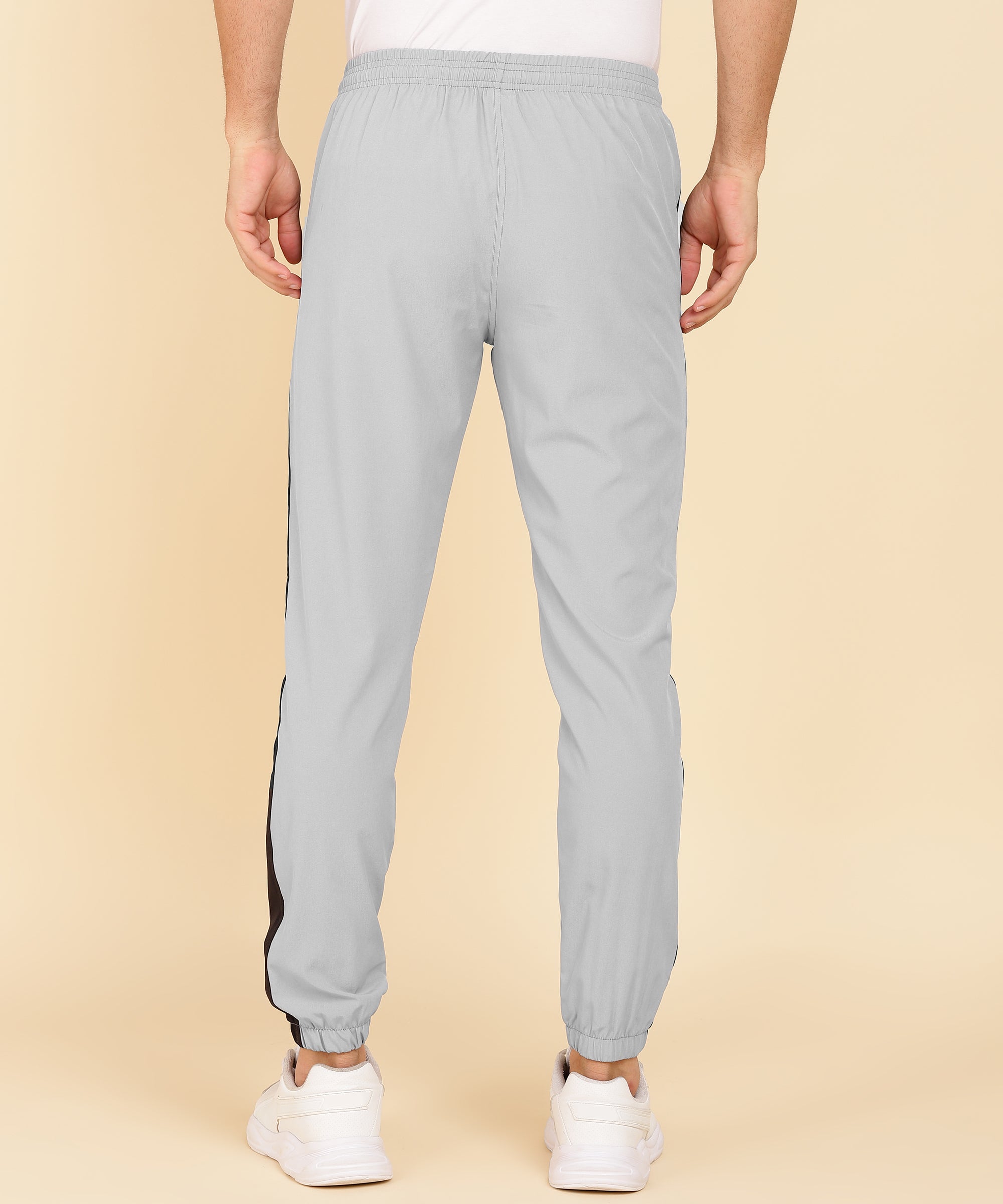 LIGHT GREY AND BLACK PATTI NS LYCRA TRACK PANT FOR MEN (TRACK64)