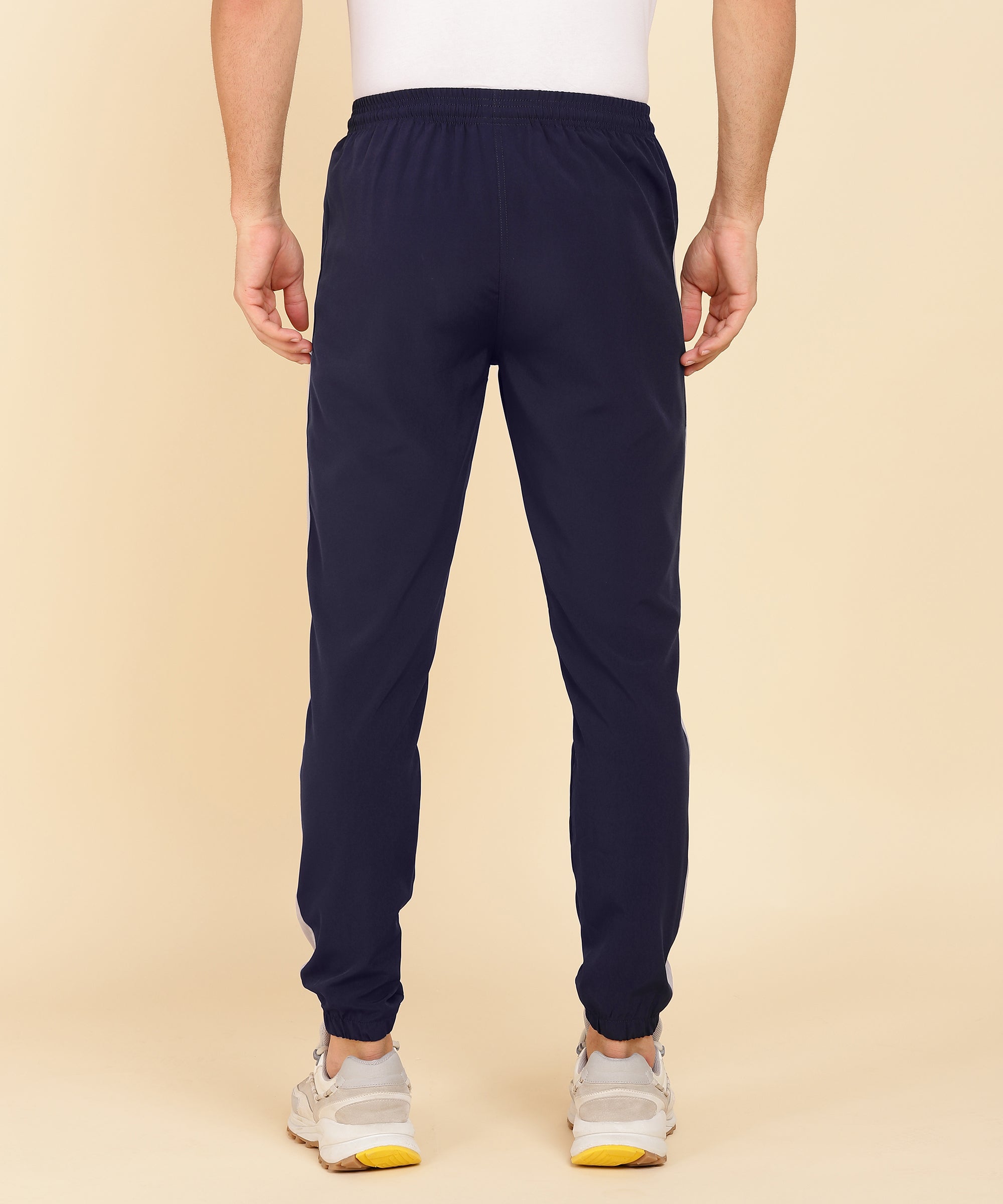 NAVY BLUE AND LIGHT GREY SIDE STRIPE TRACK PANT FOR MEN