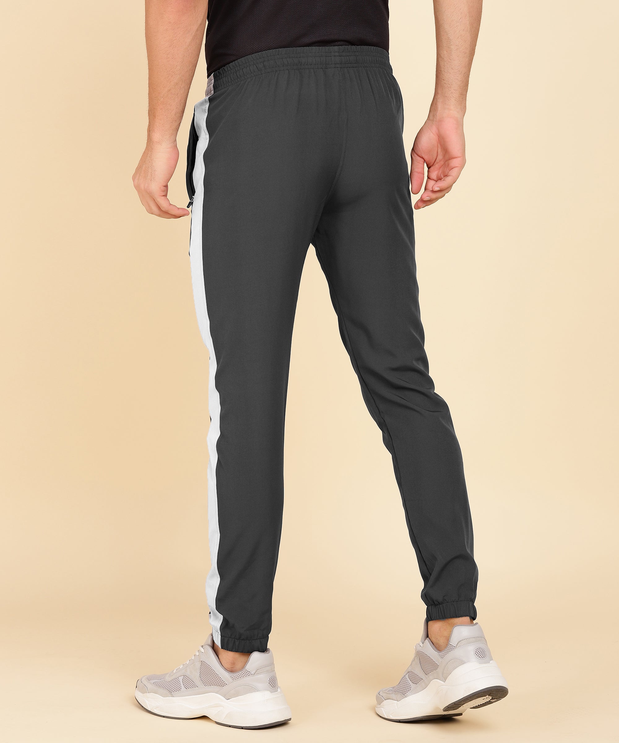 DARK GREY AND L-GREY STRIPE NS LYCRA TRACK PANT FOR MEN (TRACK66)