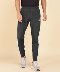 DARK GREY AND L-GREY STRIPE NS LYCRA TRACK PANT FOR MEN (TRACK66)