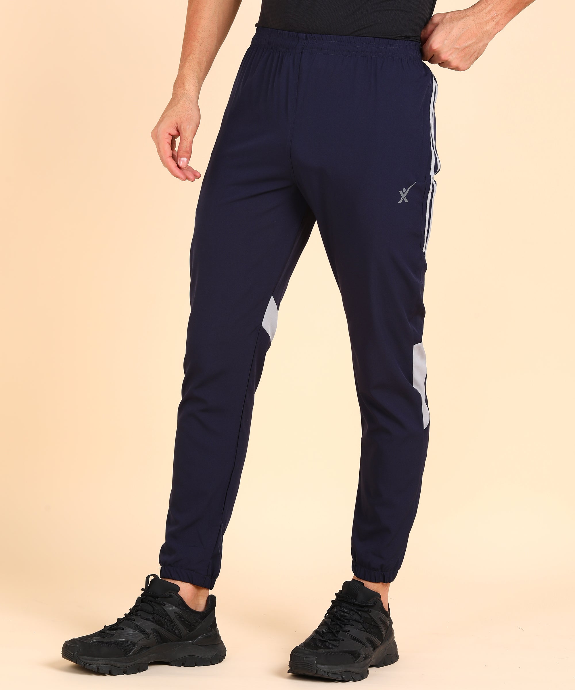 DARK GREY COLOR BLOCK NS LYCRA TRACK PANT FOR MEN (TRACK100)