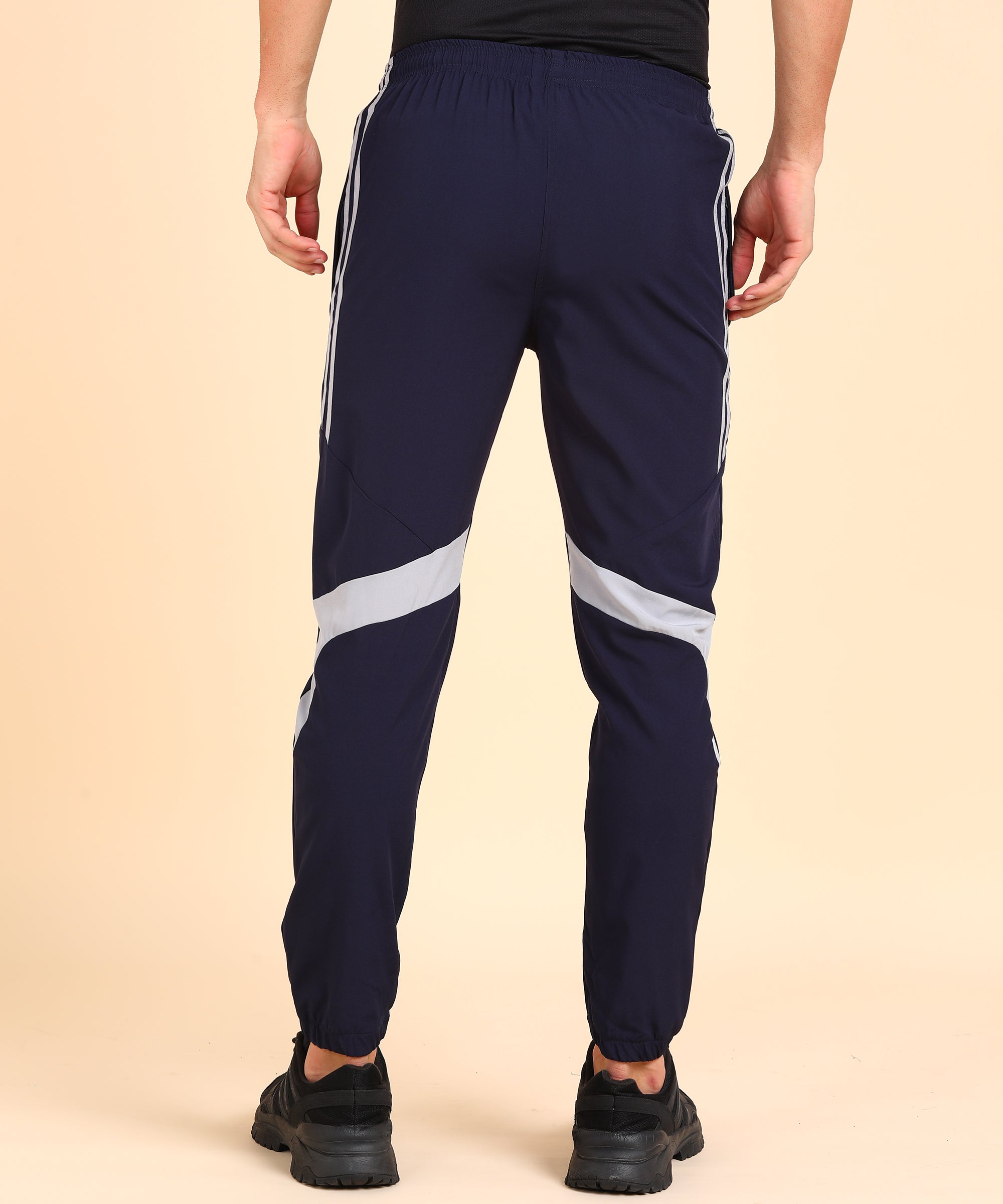 NAVY BLUE NS LYCRA COLOR BOLCK TRACK PANT FOR MEN (TRACK98)