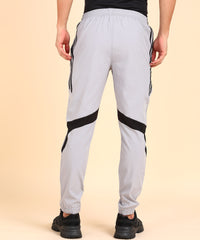 LIGHT GREY NS LYCRA COLOR BOLCK TRACK PANT FOR MEN (TRACK99)