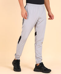 LIGHT GREY NS LYCRA COLOR BOLCK TRACK PANT FOR MEN (TRACK99)