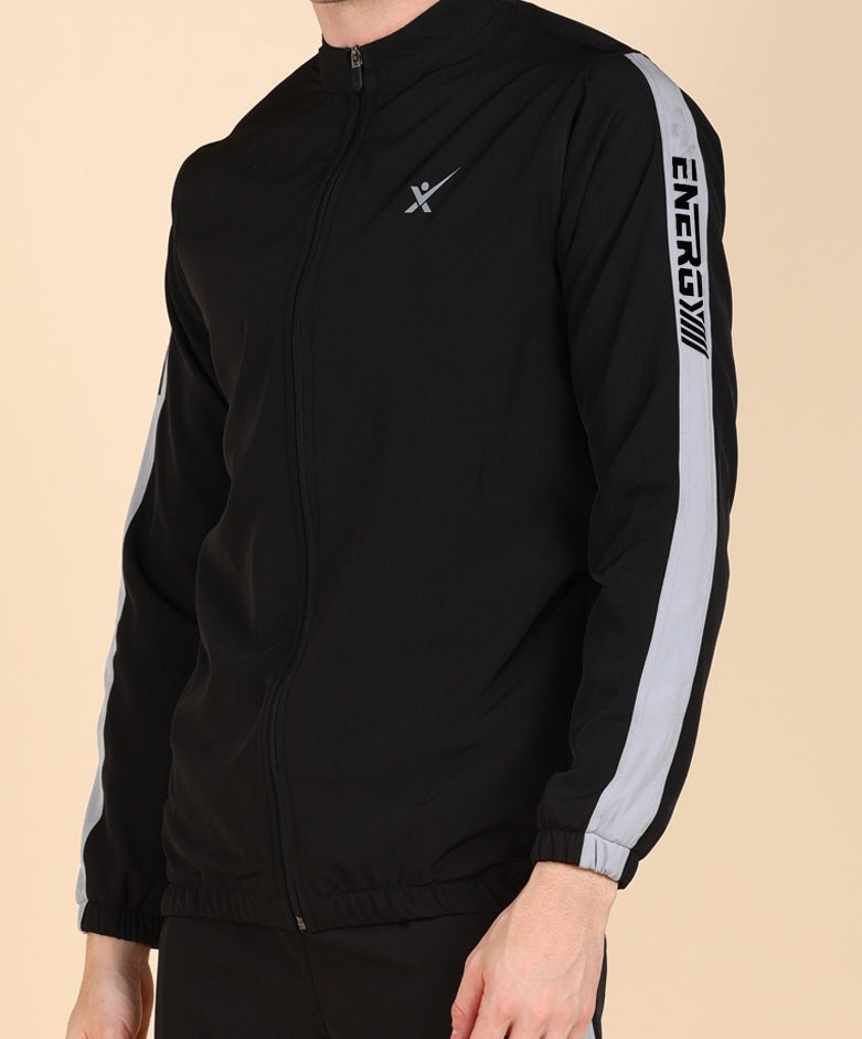 BLACK AND LIGHT GREY STRIPE TRACKSUITS FOR MEN