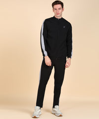 BLACK AND LIGHT GREY STRIPE TRACKSUITS FOR MEN