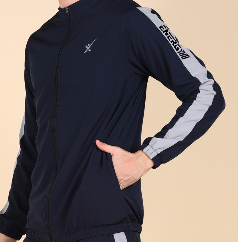 NAVY AND LIGHT GREY STRIPE TRACKSUITS FOR MEN