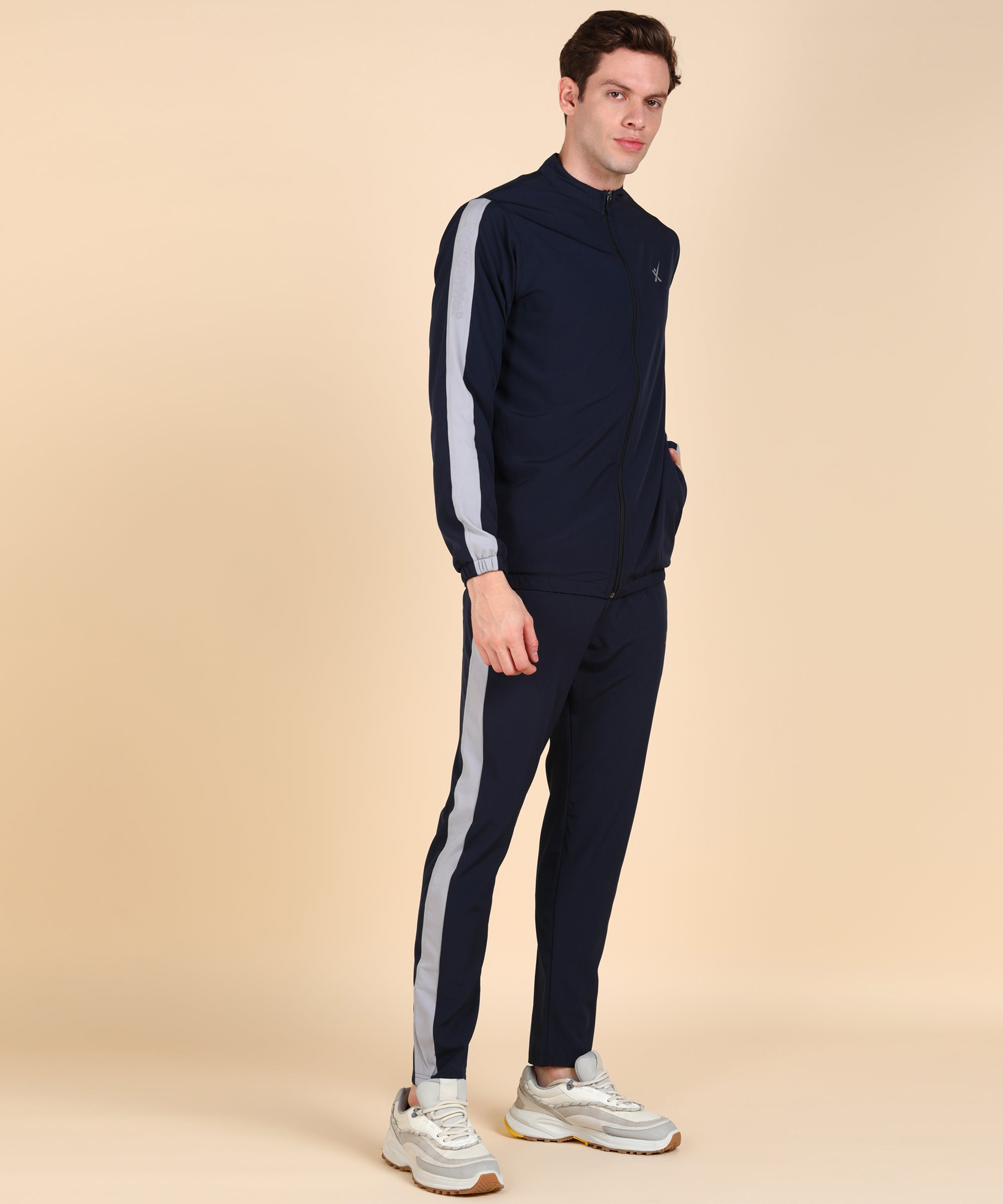 NAVY AND LIGHT GREY STRIPE TRACKSUITS FOR MEN