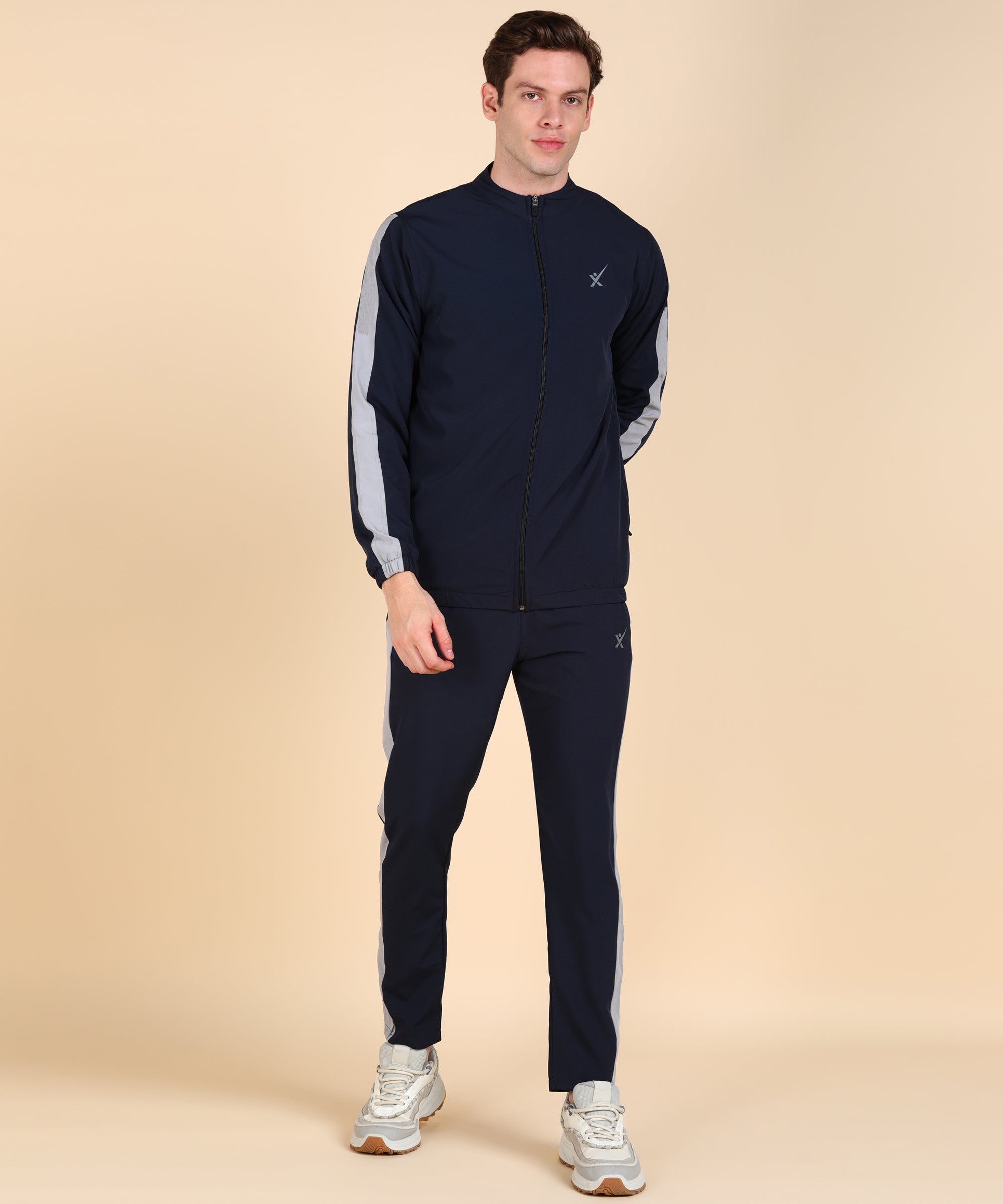 NAVY AND LIGHT GREY STRIPE TRACKSUITS FOR MEN